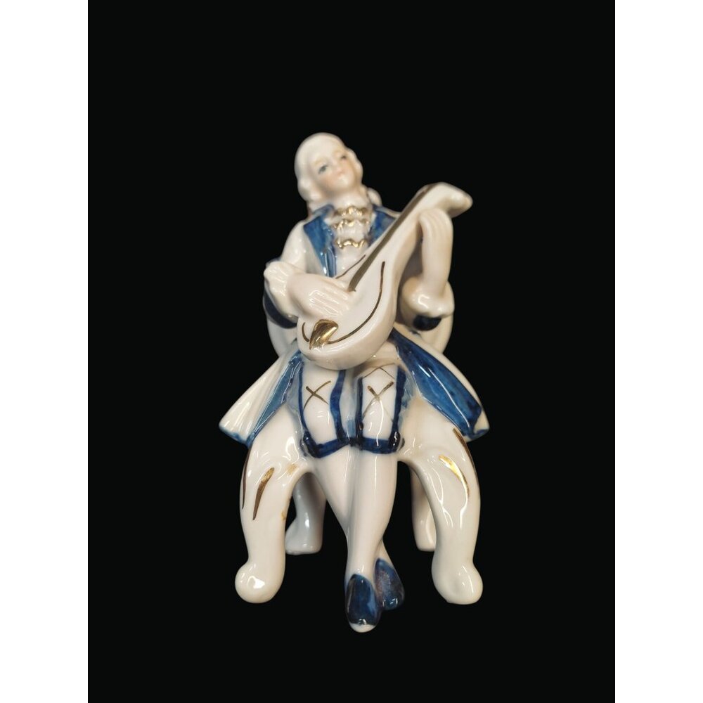 Vintage KC Japan Porcelain Figurine Of Man Playing Mandolin AB20 R